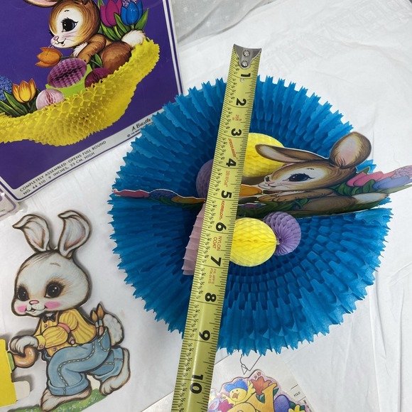 Vtg Easter Honeycomb Decor Beistle Cleo 1980s 1990s Bunnies Eggs - Picture 4 of 16